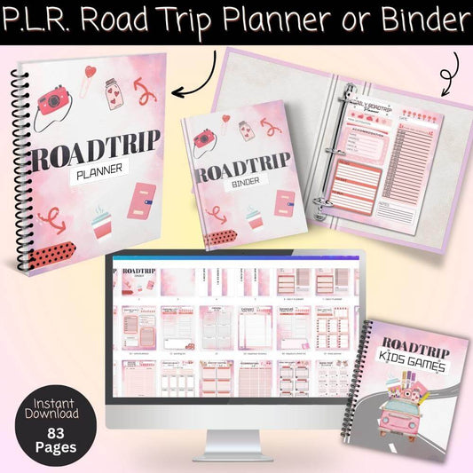 PLR Road Trip Planner in Pink