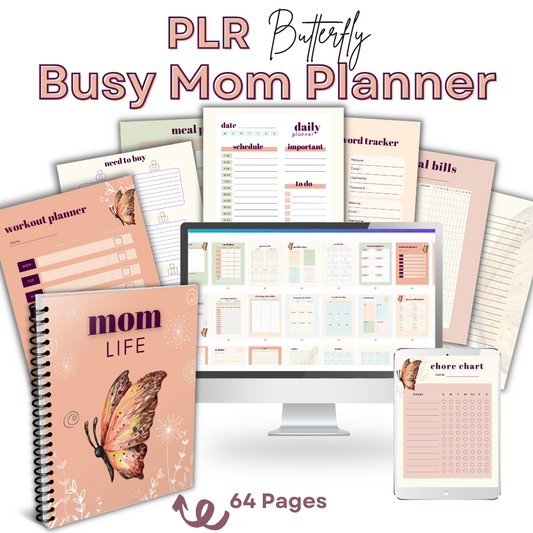 PLR Busy Mom Planner - Butterfly Design
