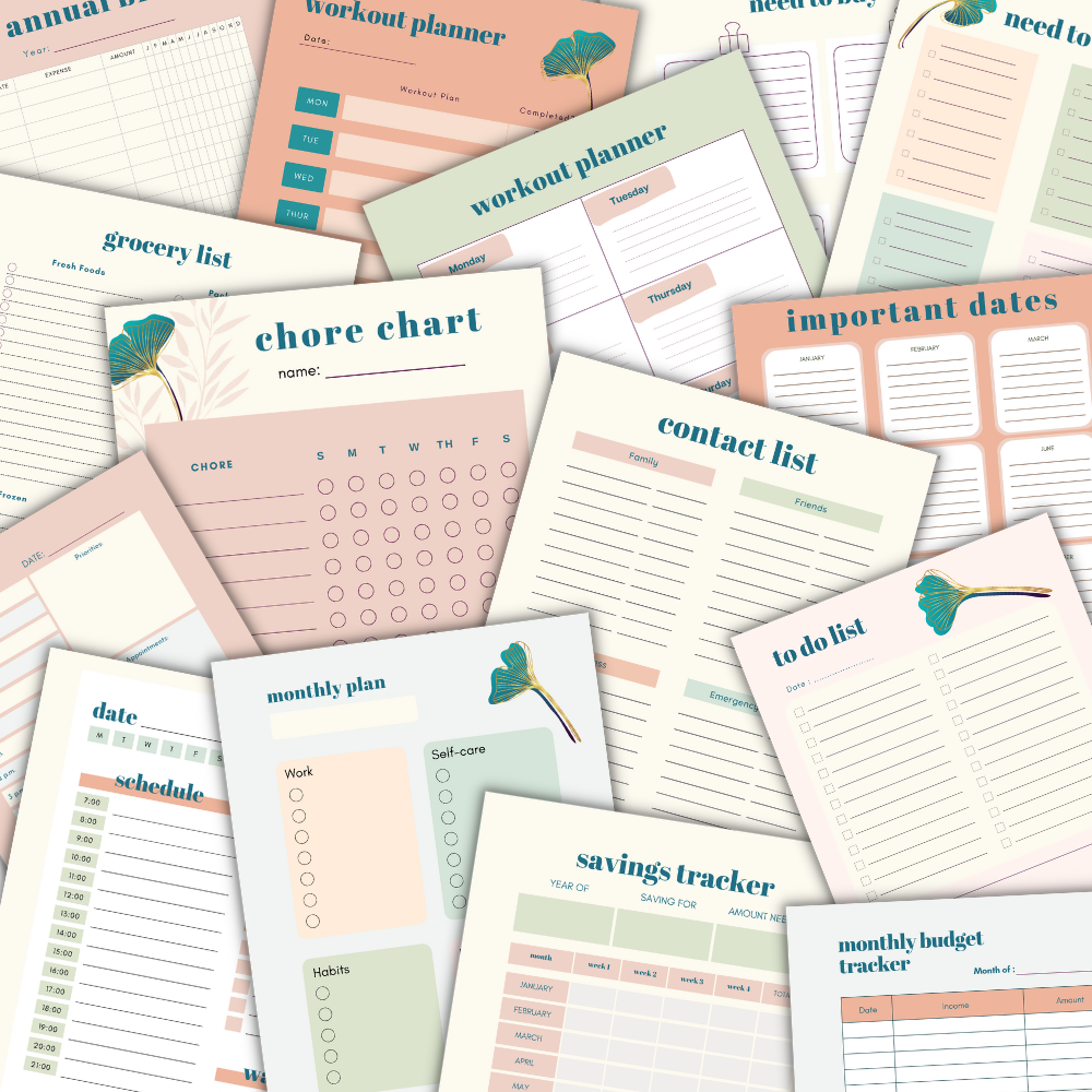 PLR Green Busy Mom Planner