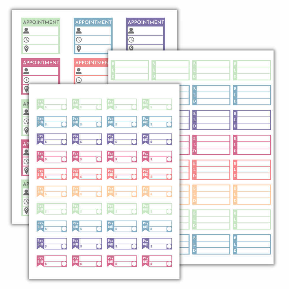Colorful PLR Planner Stickers