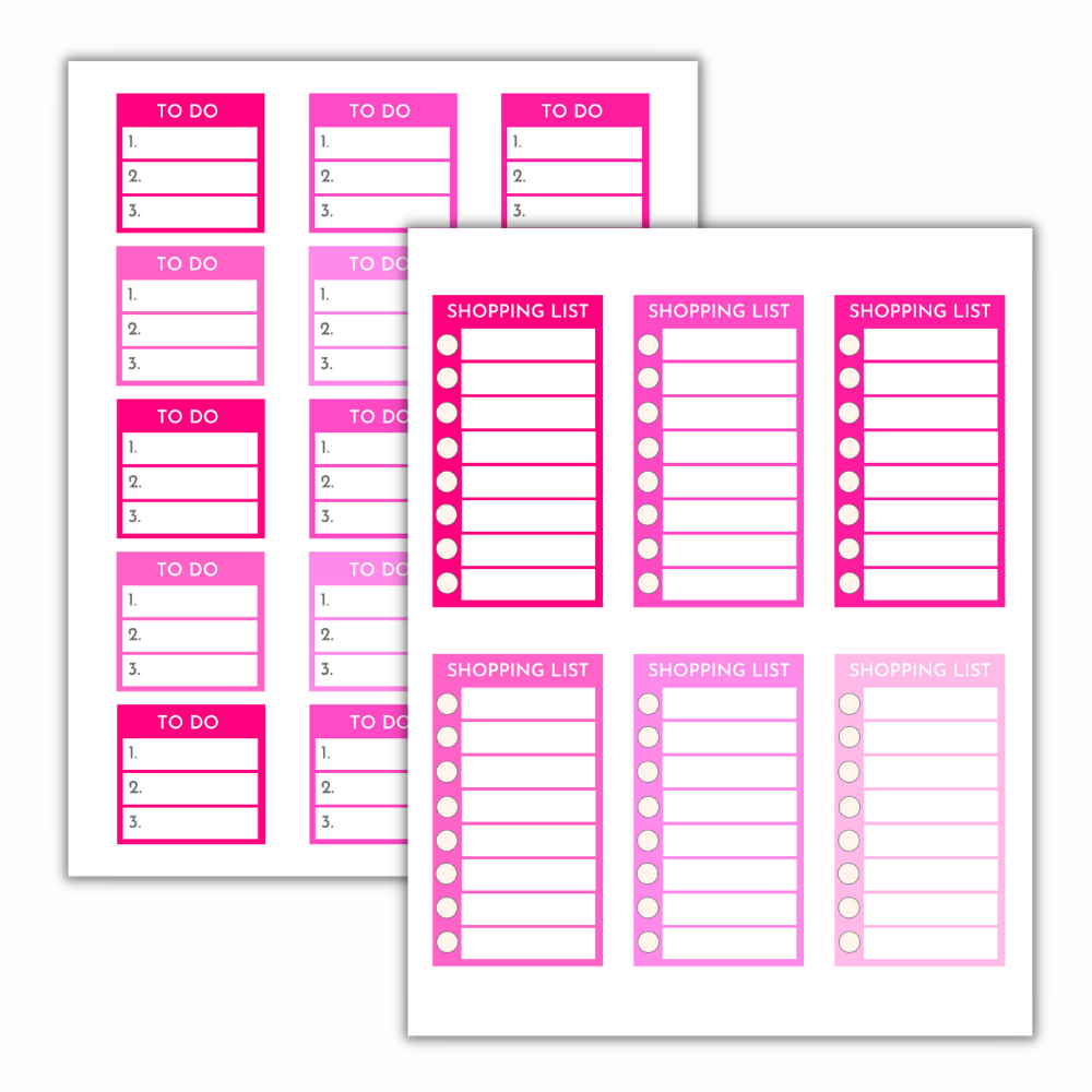 Pink PLR Planner Stickers