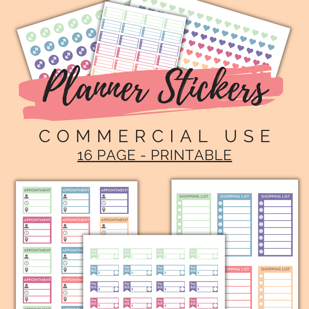 Colorful PLR Planner Stickers