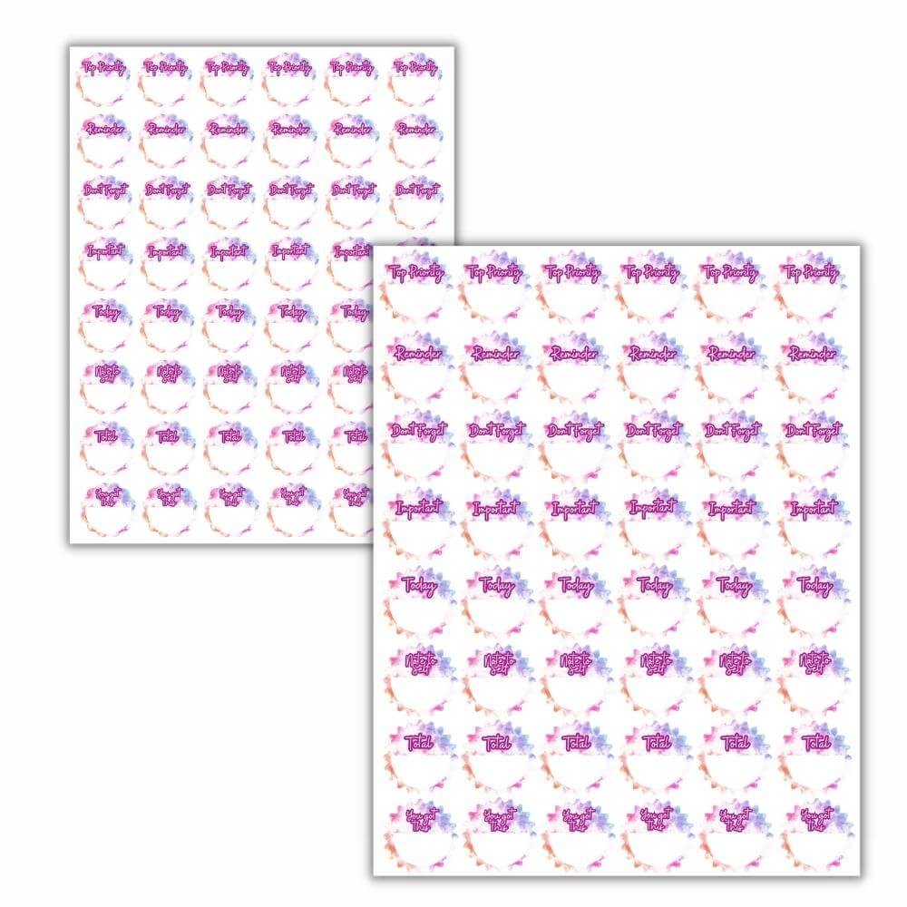 Pastel Tie Dye PLR Planner Stickers