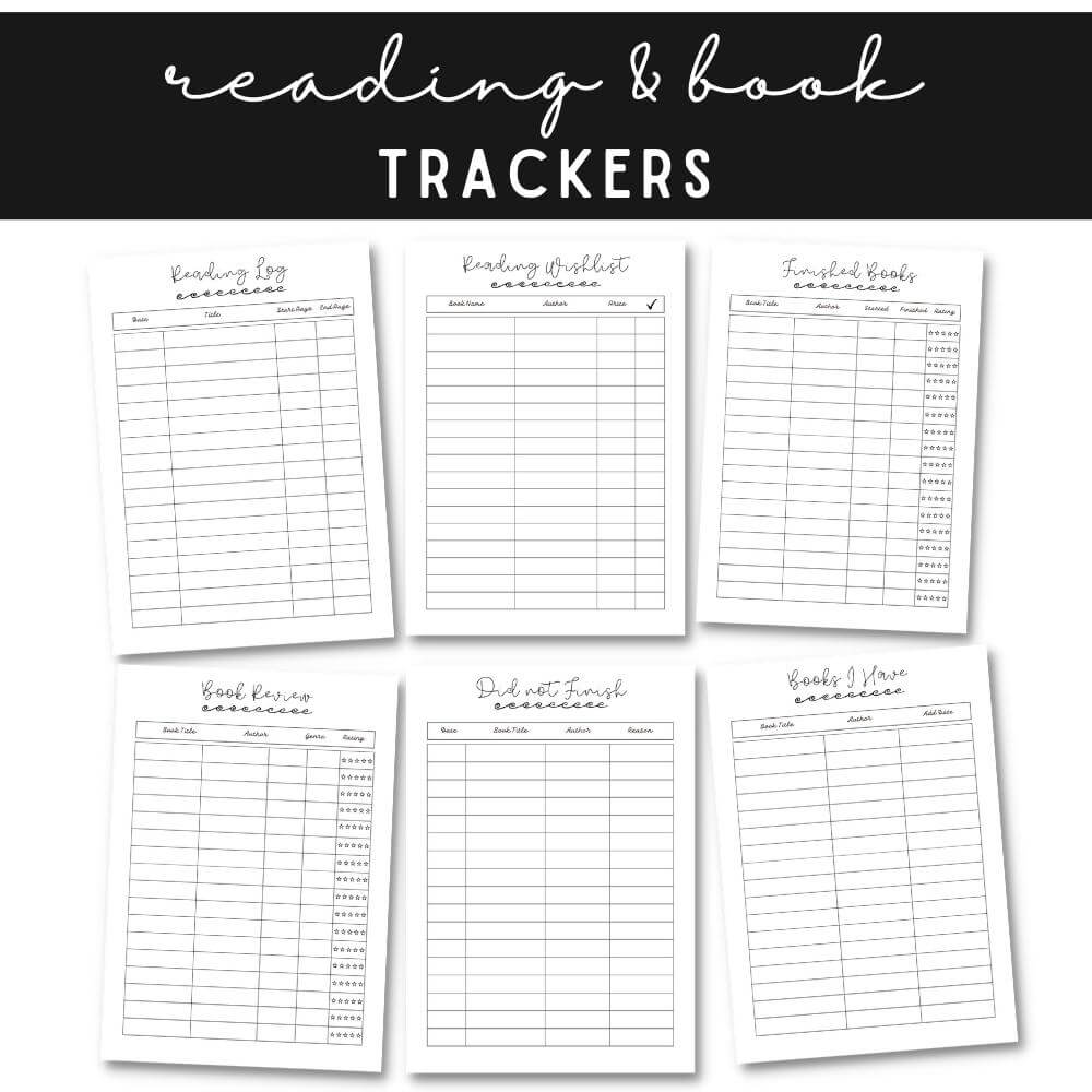 PLR Black & White Reading Planner