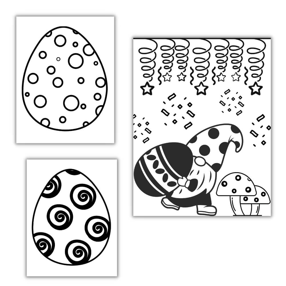 PLR Gnome Easter Coloring Pages