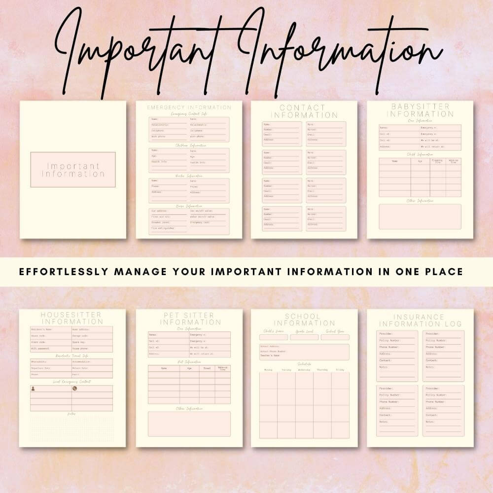 PLR Pastel Home Management Planner or Binder