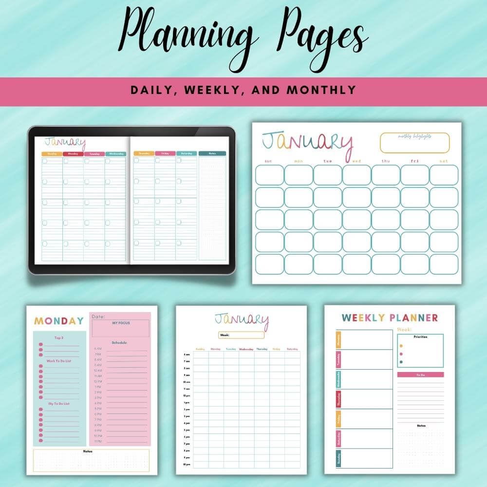 PLR Multicolor Home Management Planner or Binder