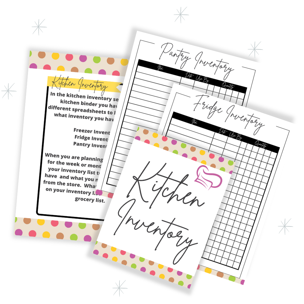PLR Multicolor Polka Dot Kitchen Binder Set