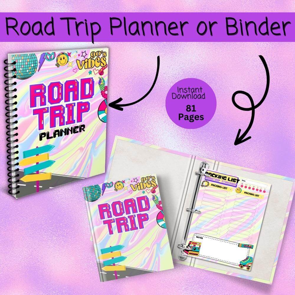 PLR Road Trip Planner in 90's Theme