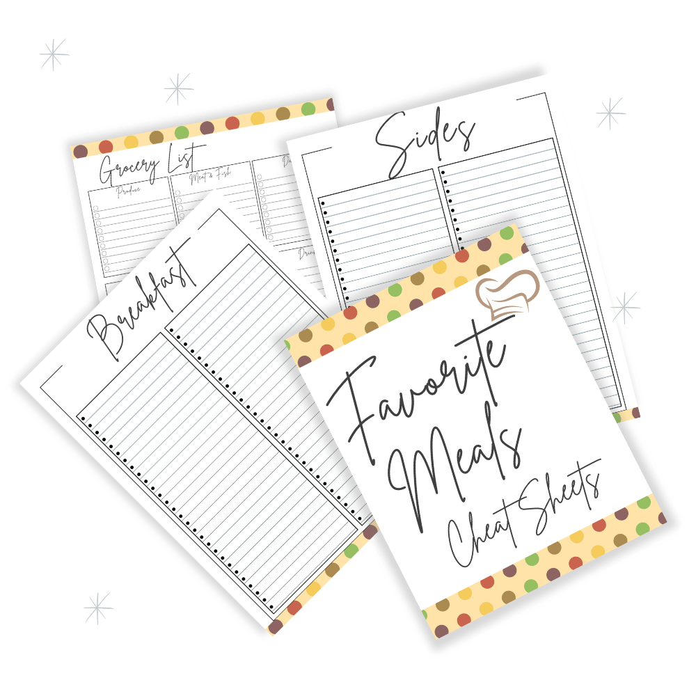 PLR Yellow Polka Dot Kitchen Binder Set