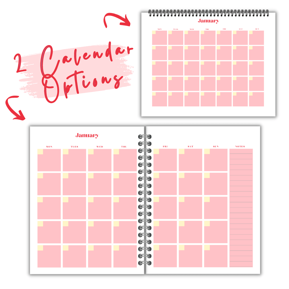 PLR Red Flower Kitchen Planner