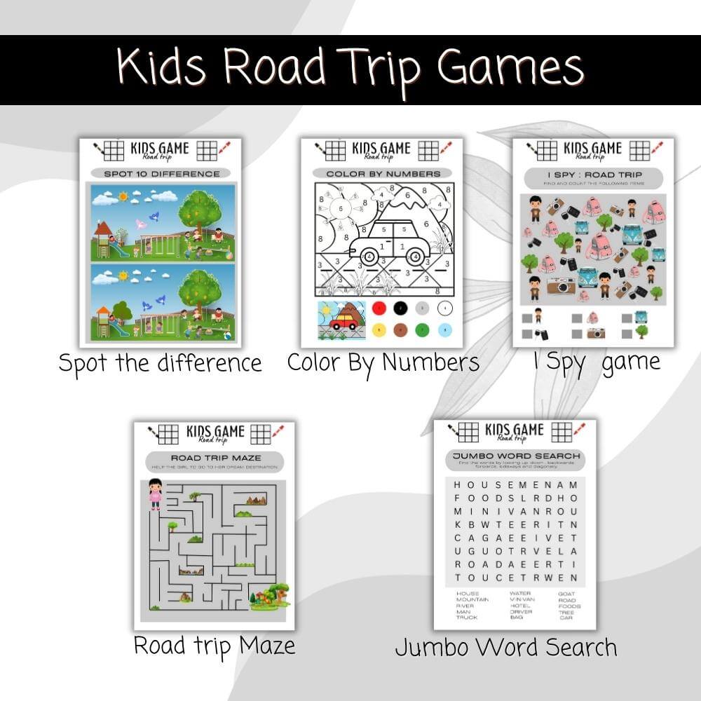 PLR Road Trip Planner in Black and White