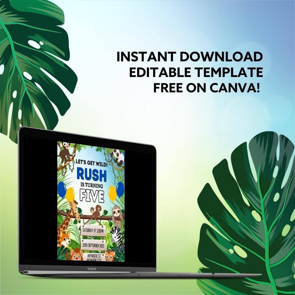 PLR Safari Birthday Invitation