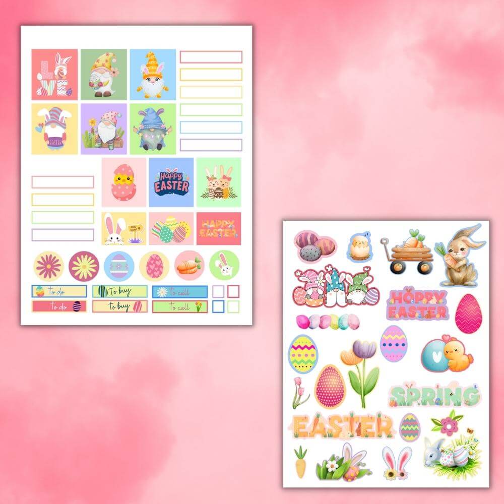 PLR Easter Planner Stickers