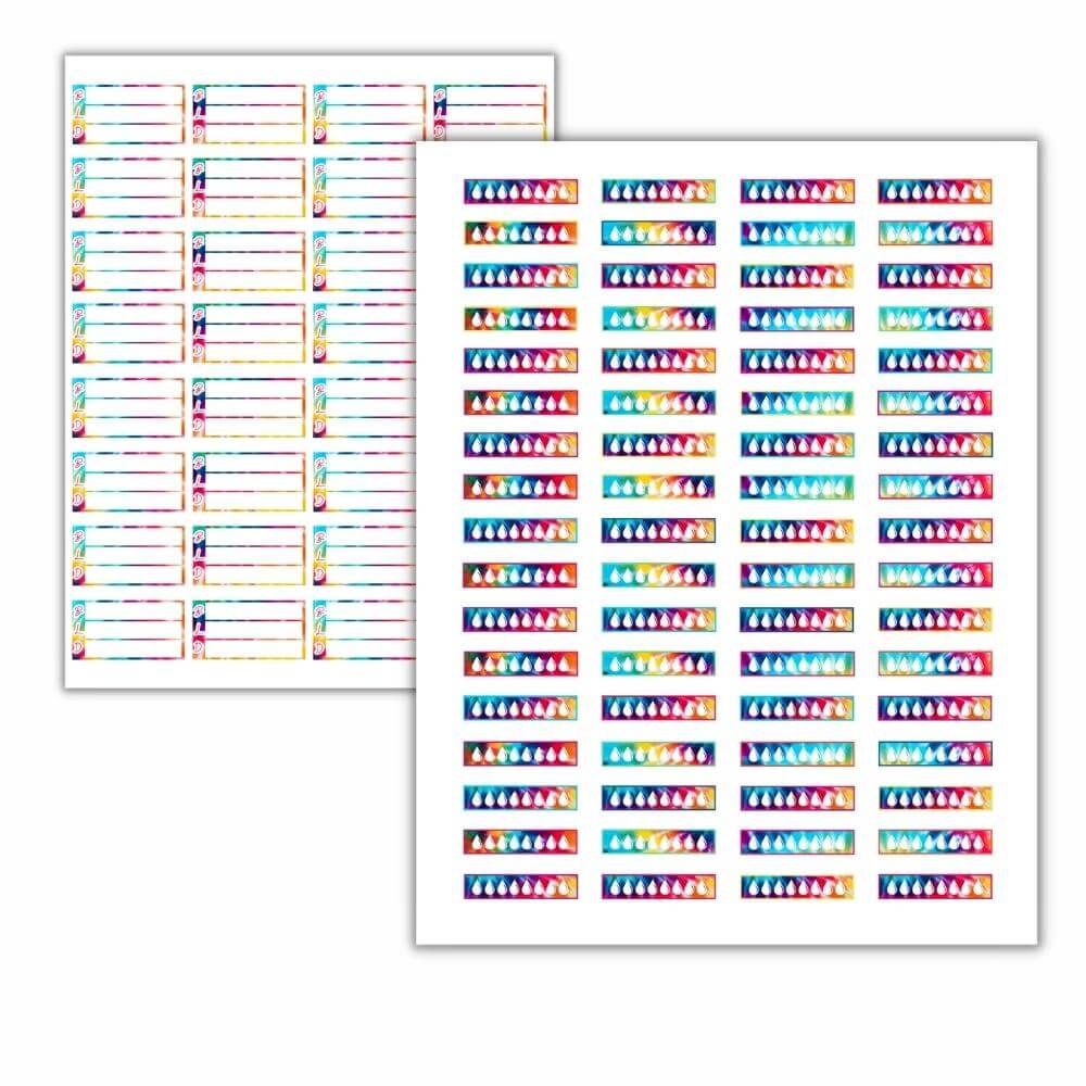 Tie Dye PLR Planner Stickers