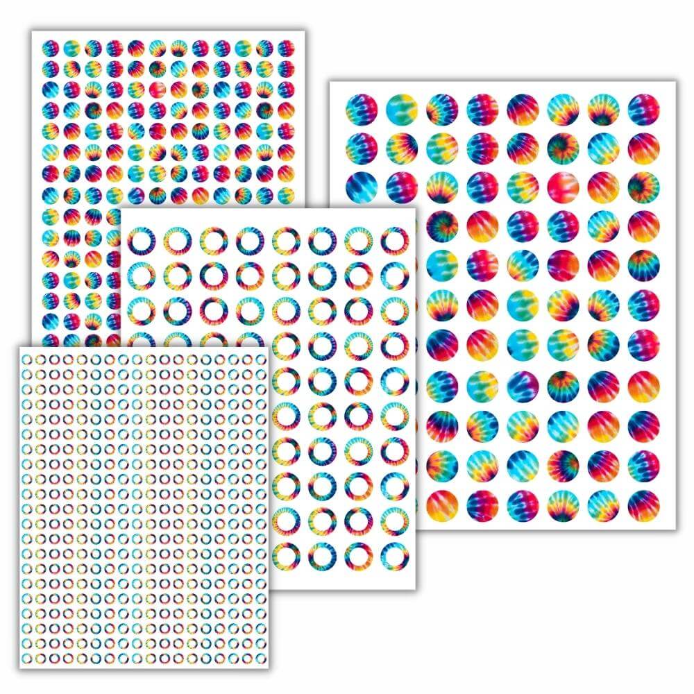 Tie Dye PLR Planner Stickers