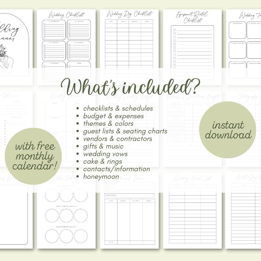 PLR Wedding Planner in Black and White