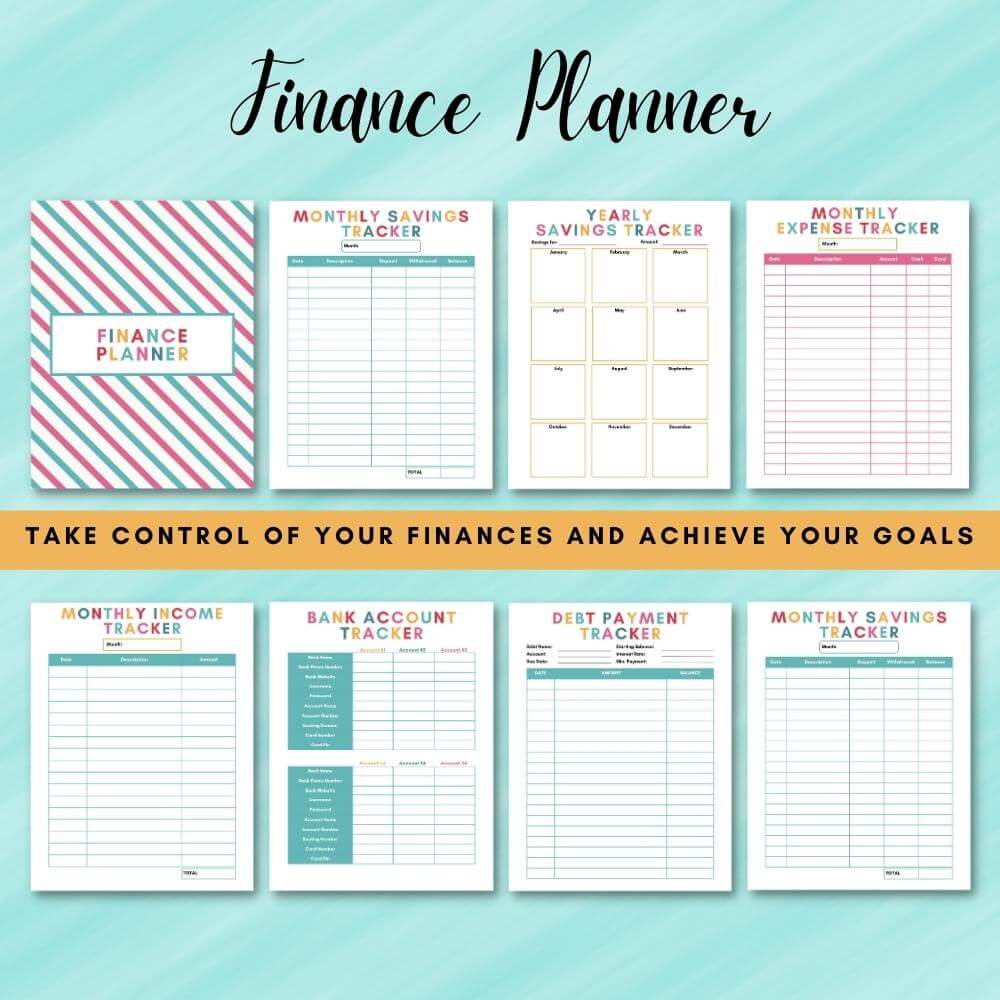 PLR Multicolor Home Management Planner or Binder