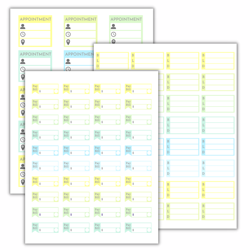 Yellow PLR Planner Stickers
