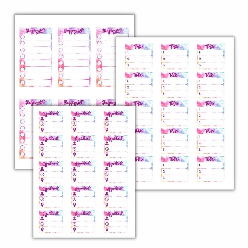 Pastel Tie Dye PLR Planner Stickers