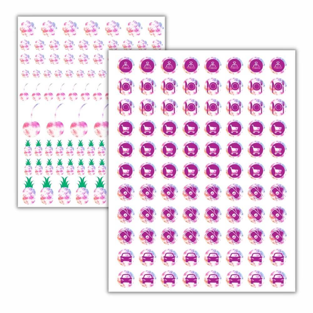 Pastel Tie Dye PLR Planner Stickers