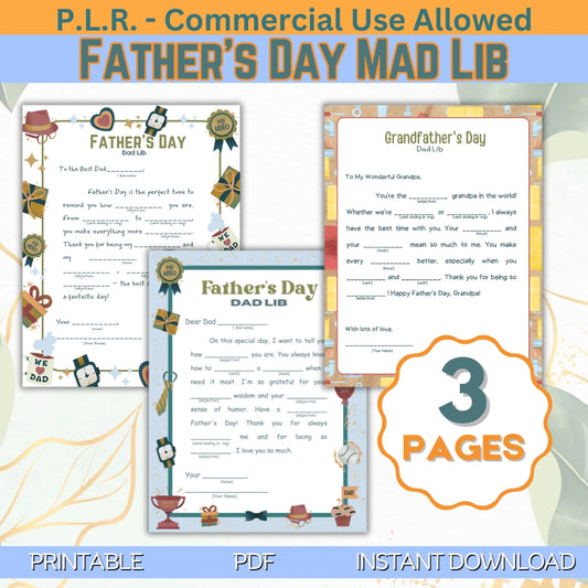 PLR Father's Day Mad Lib