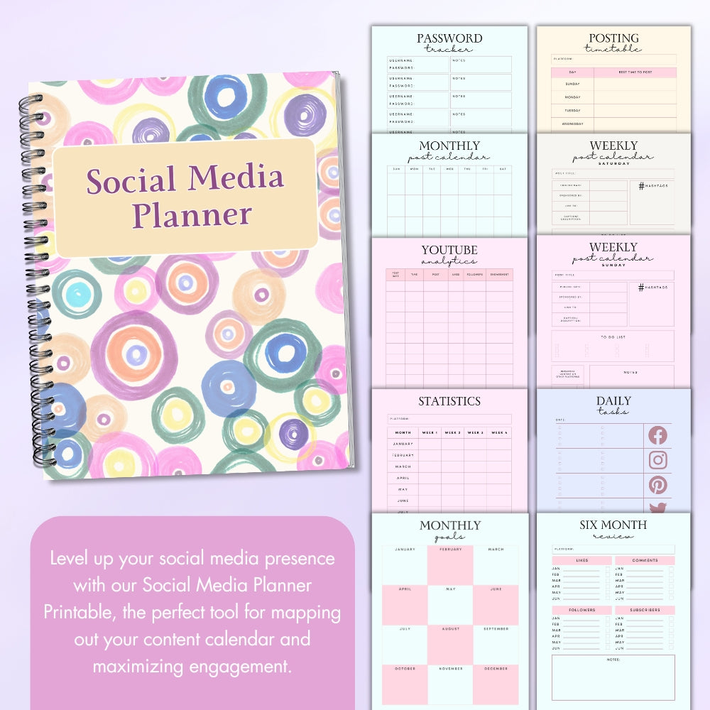 PLR Colorful Social Media Planner