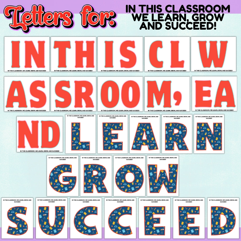 PLR Printable Back to School Bulletin Board Set