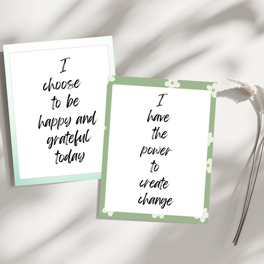 PLR Green Affirmation Card Bundle