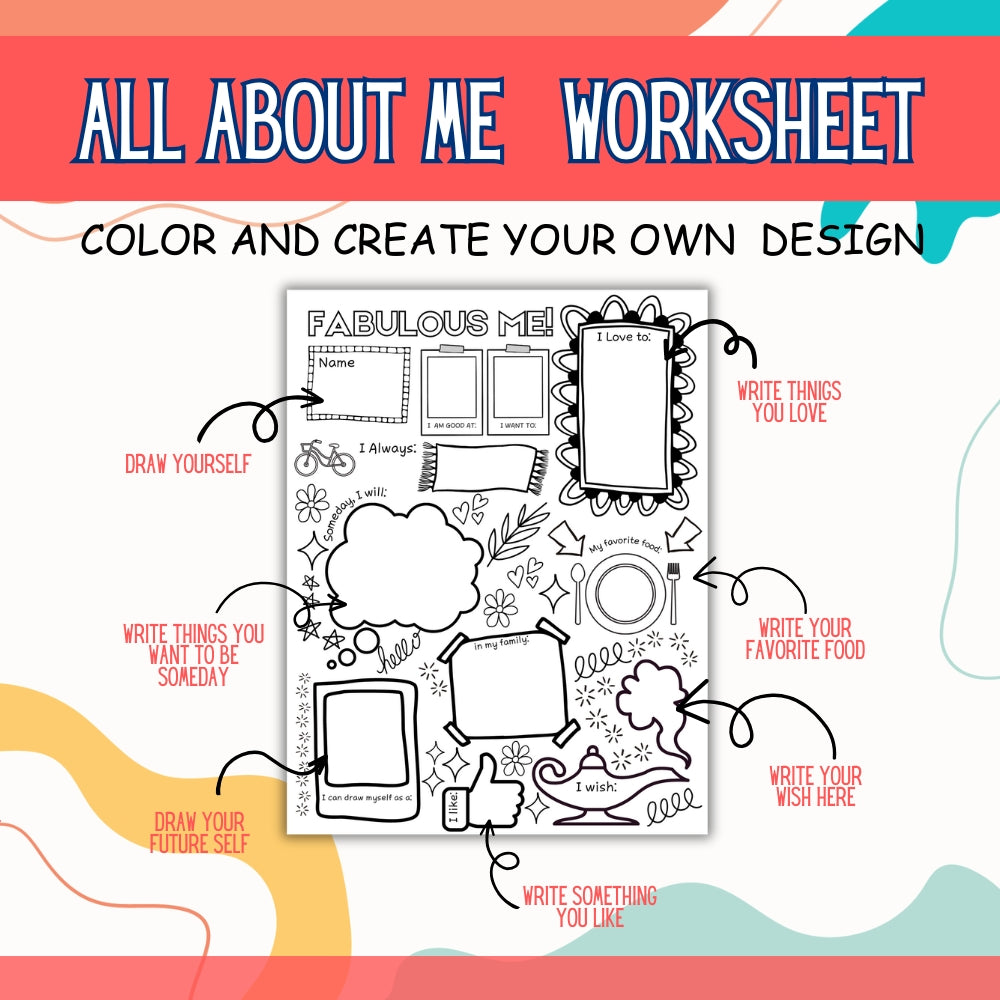 PLR All About Me Worksheets