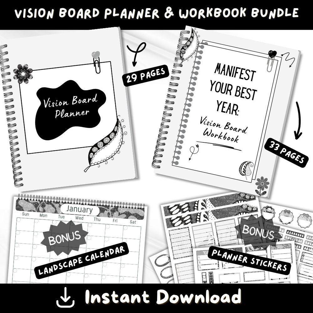 New Year New You PLR Printable Planners & Workbooks Bundle