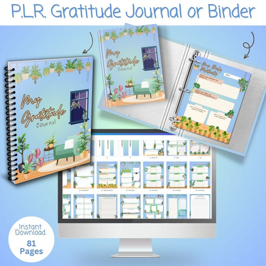 PLR Blue Gratitude Journal