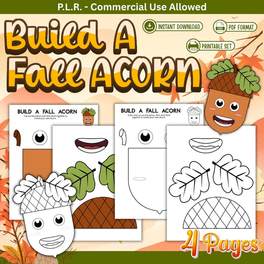 PLR Printable Build a Fall Acorn