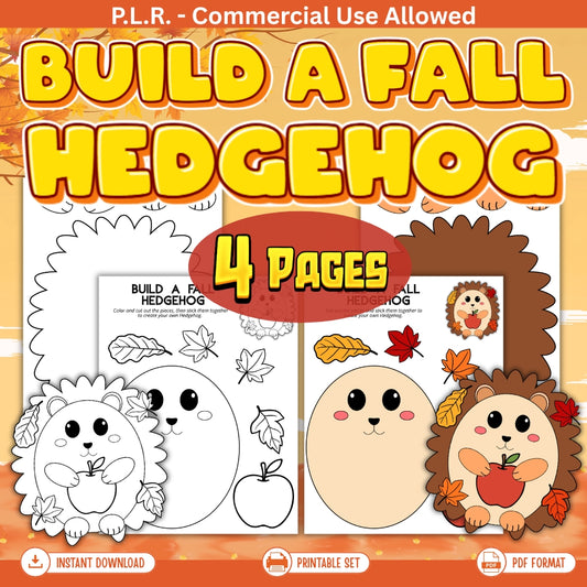 PLR Printable Build a Hedgehog