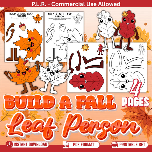 PLR Printable Build a Fall Leaf Person