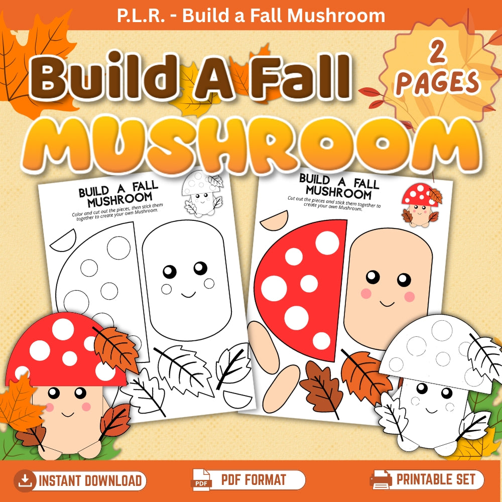 PLR Printable Build a Fall Mushroom