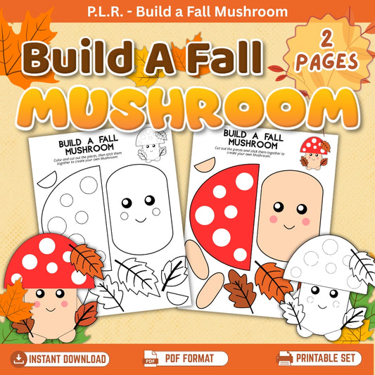 PLR Printable Build a Fall Mushroom