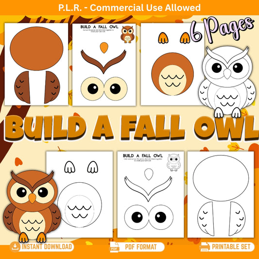 PLR Printable Build a Fall Owl