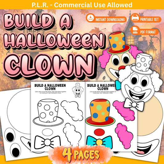 PLR Printable Build a Halloween Purple Clown