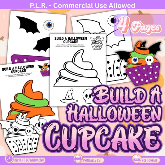 PLR Printable Build a Halloween Cupcake