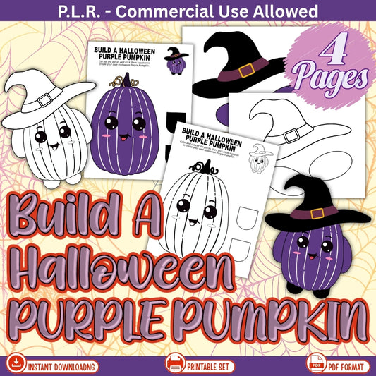 PLR Printable Build a Halloween Purple Pumpkin