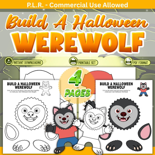 PLR Printable Build a Halloween Werewolf