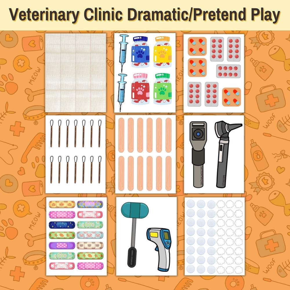 PLR Veterinary Clinic Pretend Play Printables Set