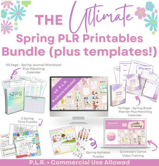 Spring PLR Printables Bundle Plus Templates