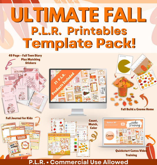 Ultimate Fall PLR Printables Starter Template Pack