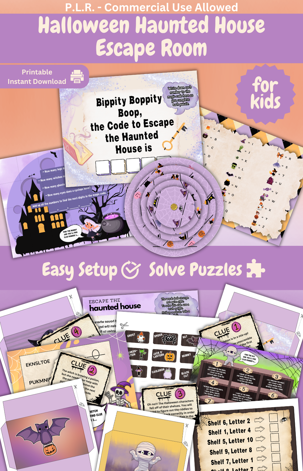 PLR Halloween Haunted House Escape Room for Kids