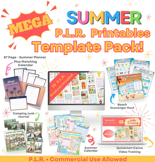 MEGA Summer PLR Printables Pack
