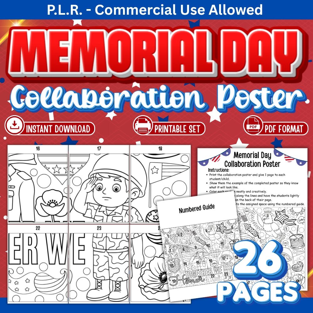 PLR Printable Memorial Day Collaborative Poster