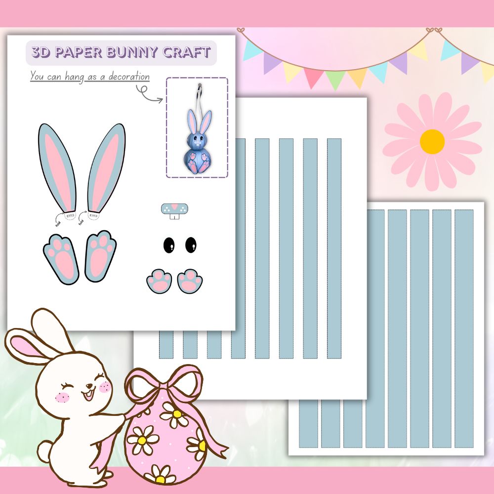 PLR 3D Paper Bunny Craft