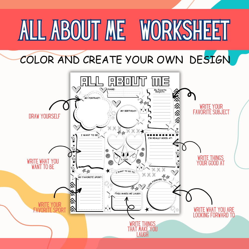 PLR All About Me Worksheets